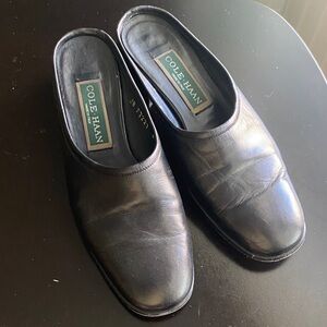 Cole Haan Women’s Black Leather Slip-On Mules